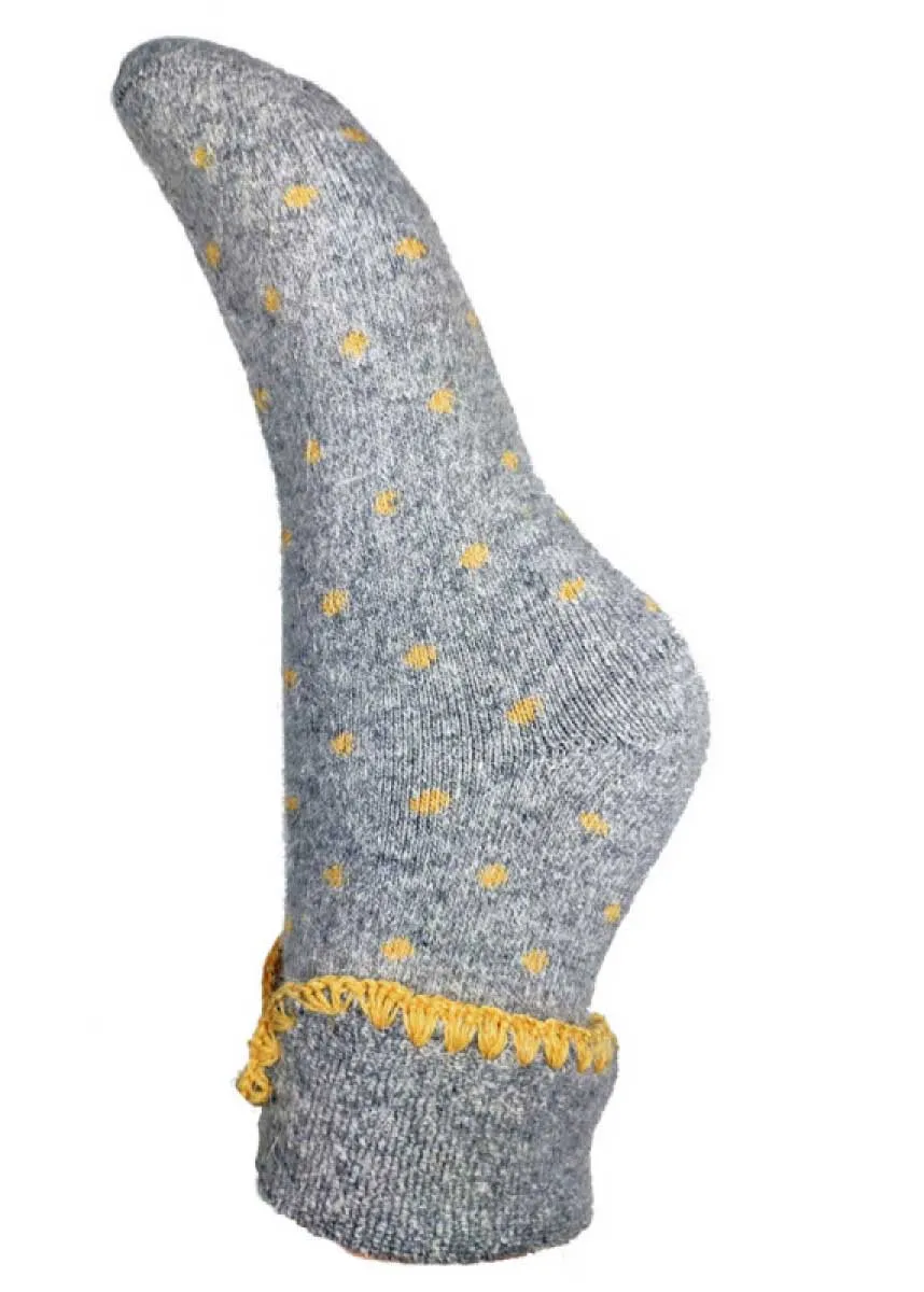 Luxurious Cuff House Socks in Tiny Dots