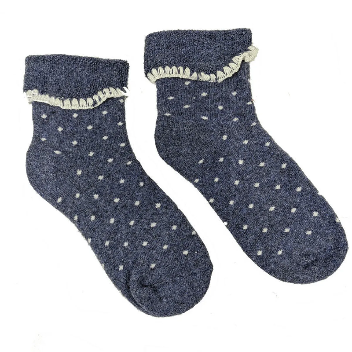 Luxurious Cuff House Socks in Tiny Dots