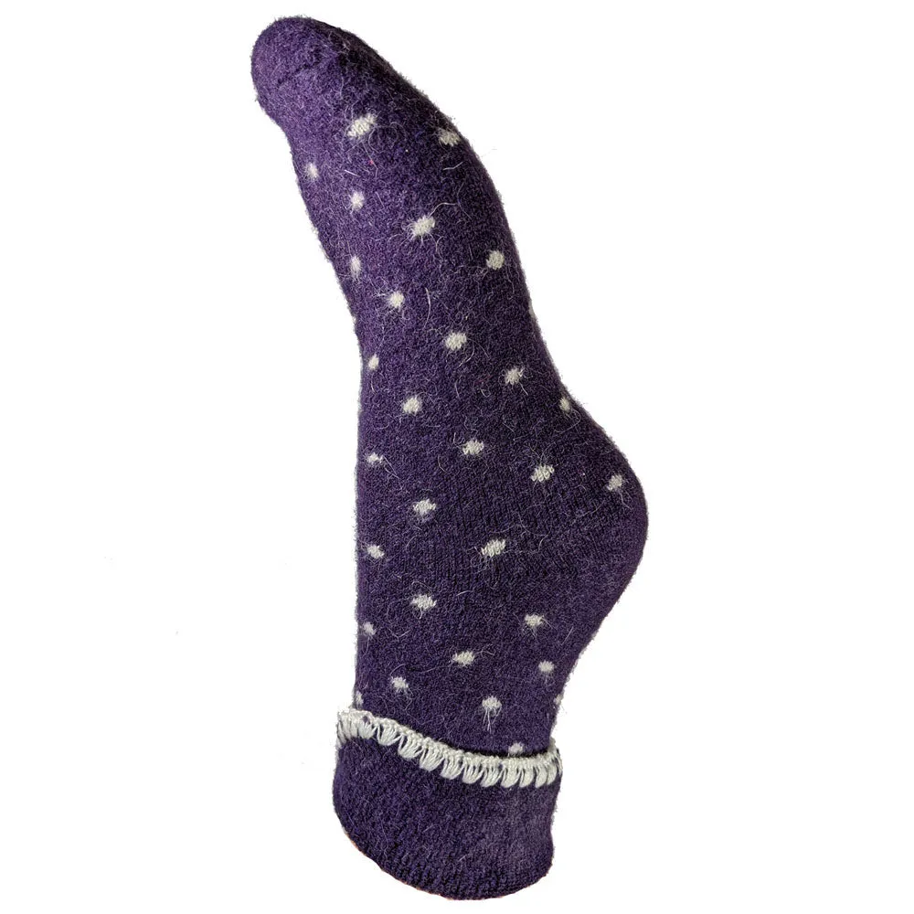 Luxurious Cuff House Socks in Tiny Dots