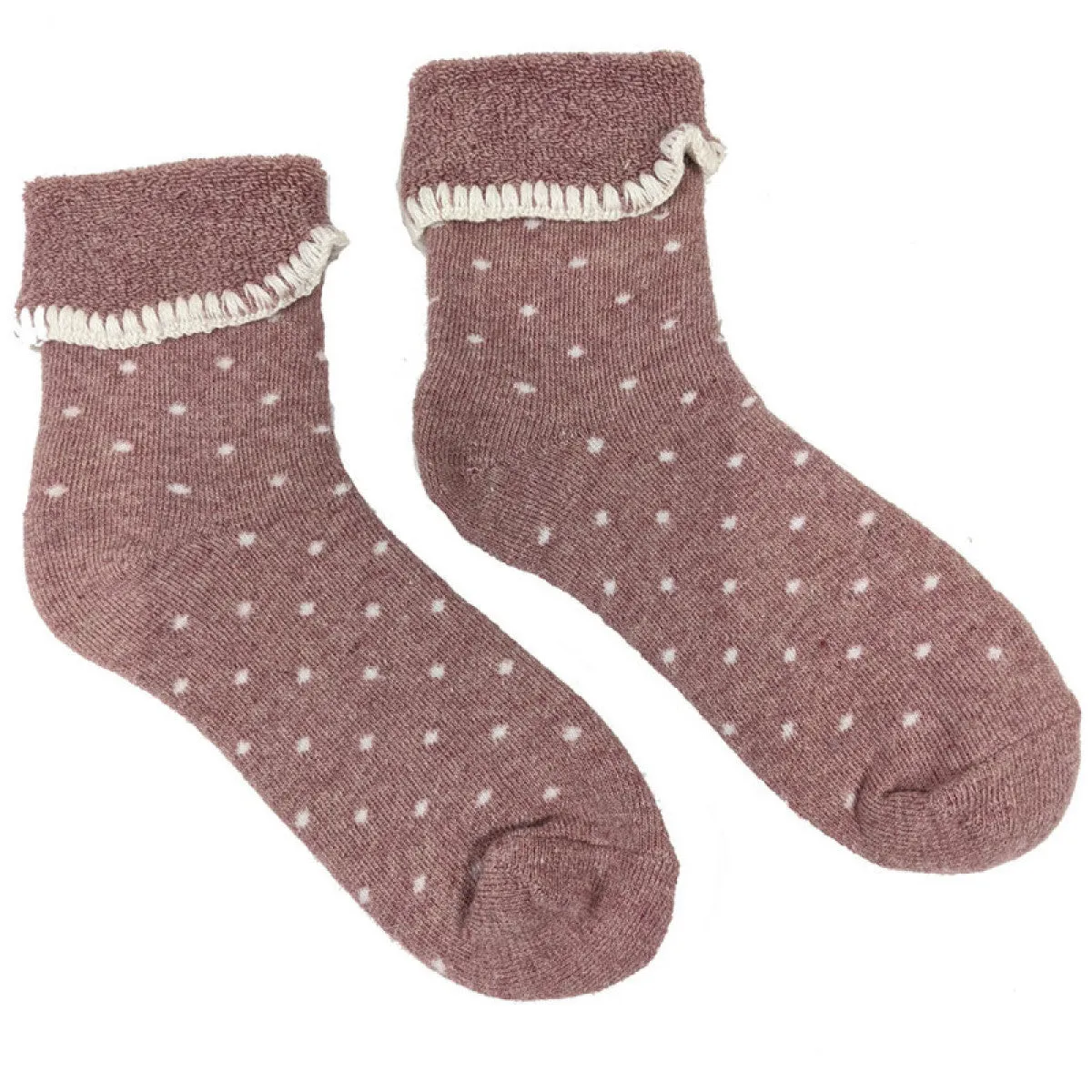 Luxurious Cuff House Socks in Tiny Dots