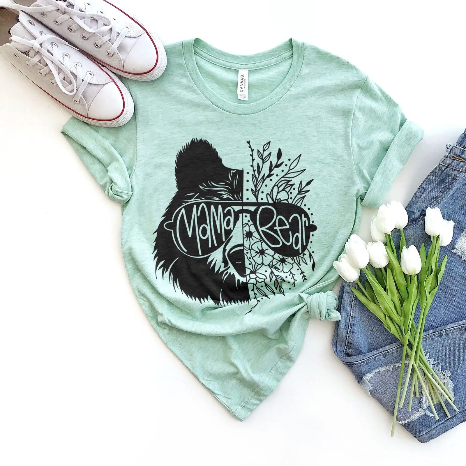 Mama Bear and Flowers Tee