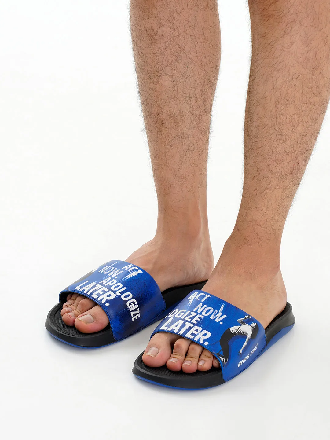 Men's Active Graphic Blue Slider (ID5204)