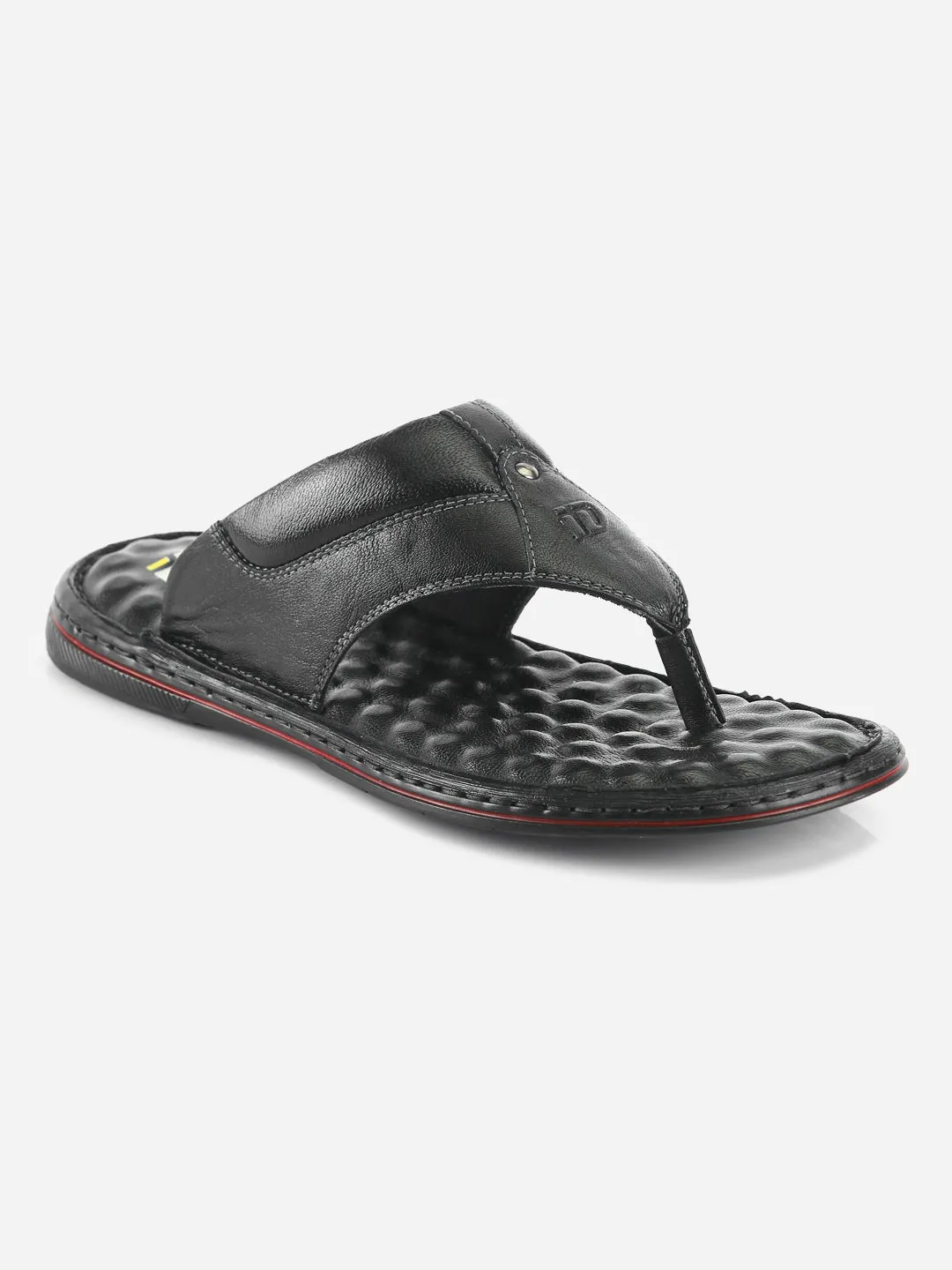 Men's Black 56 Air Pocket Footbed Thong Sandal (ID4164)