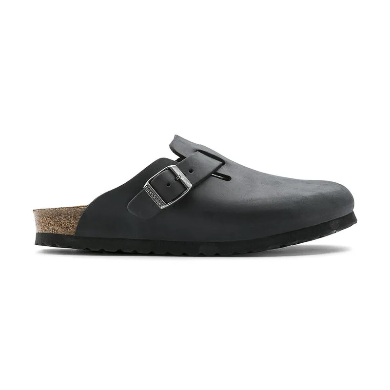 Men's Boston Soft Footbed Black Oiled Leather