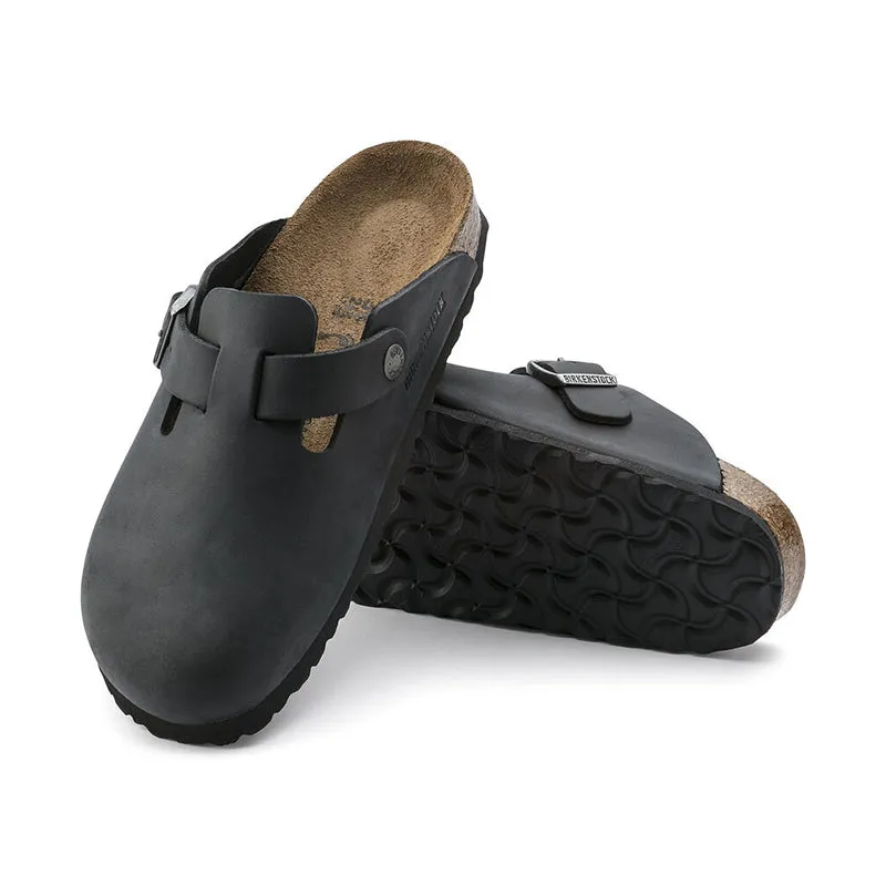 Men's Boston Soft Footbed Black Oiled Leather