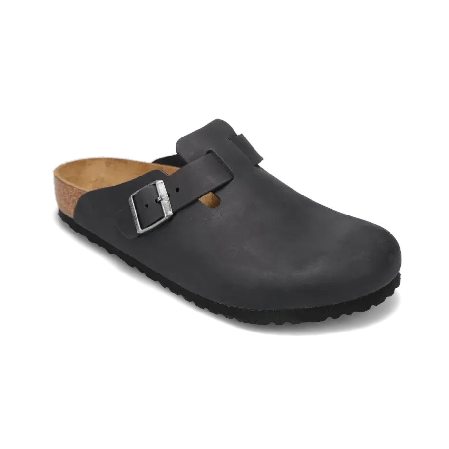 Men's Boston Soft Footbed Black Oiled Leather