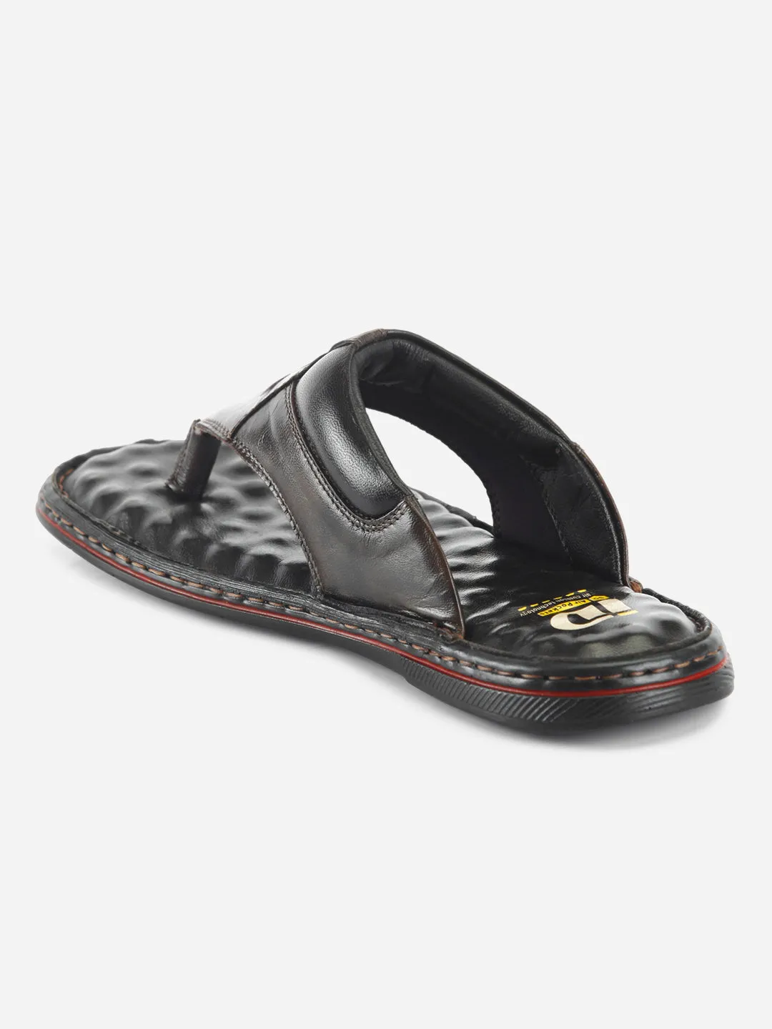 Men's Brown 56 Air Pocket Footbed Thong Sandal (ID4164)