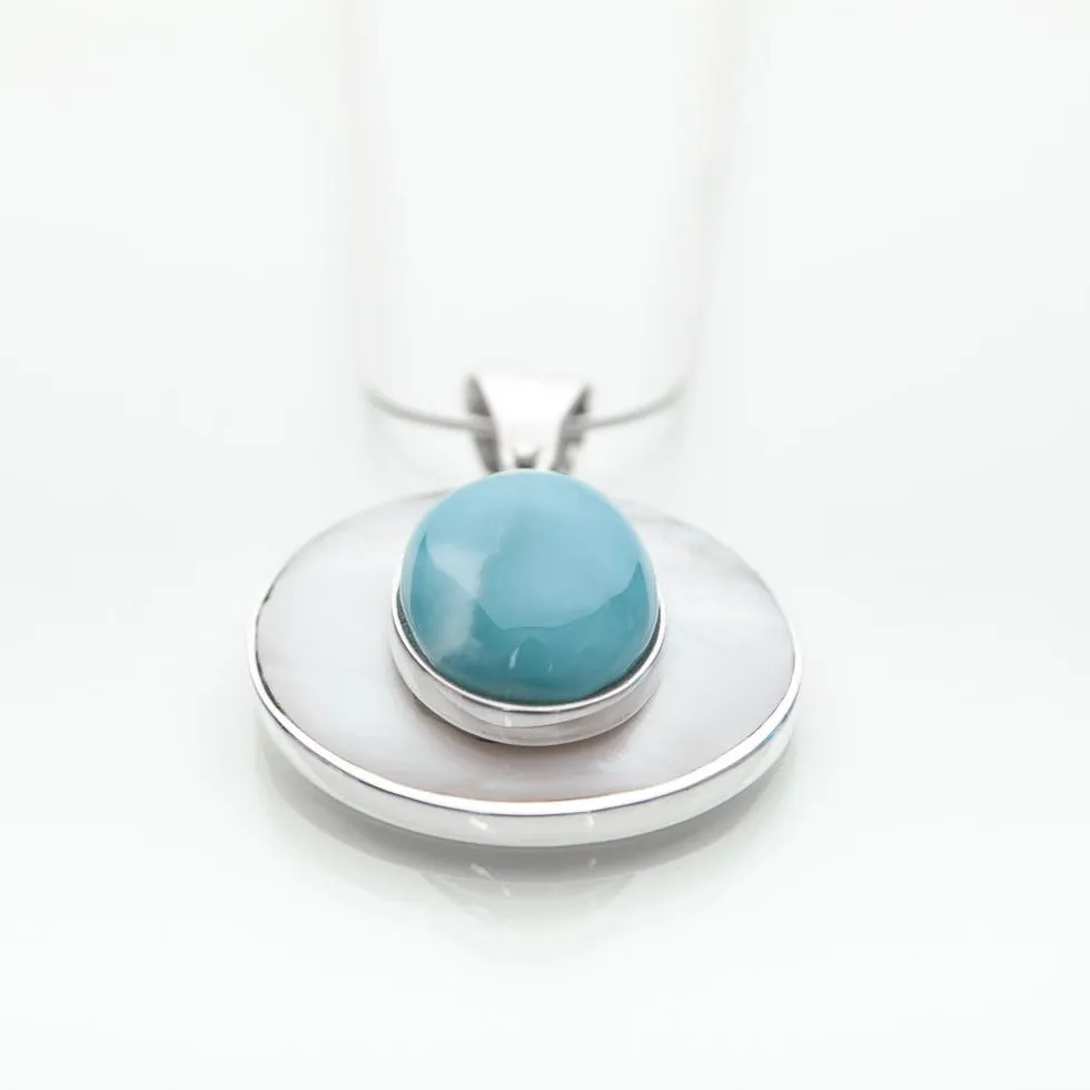 Mother Pearl Larimar Pendant Elaine