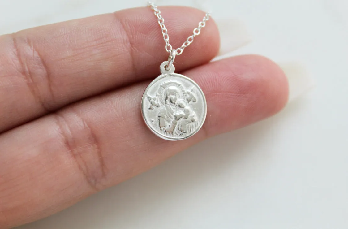 Our Lady of Perpetual Help Necklace (Sterling Silver)