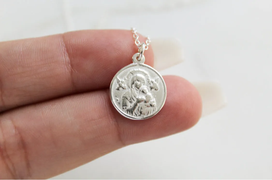 Our Lady of Perpetual Help Necklace (Sterling Silver)