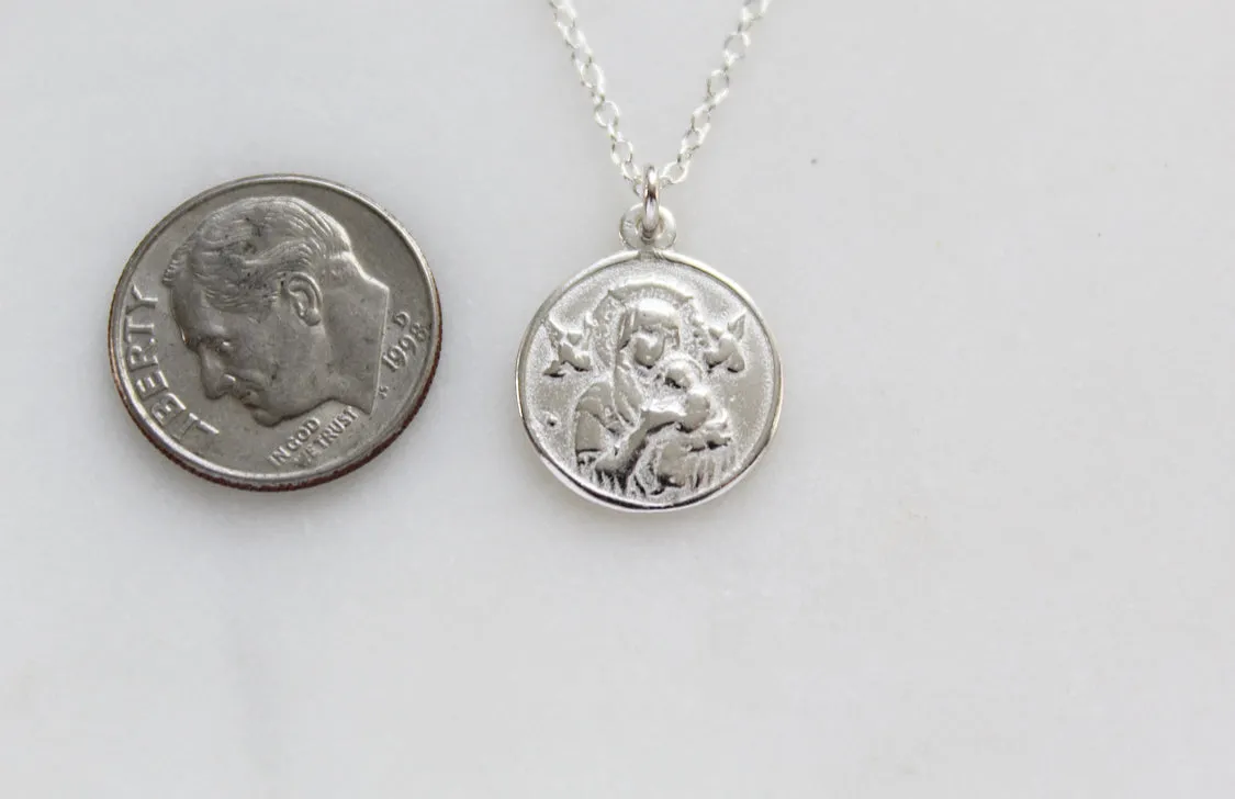 Our Lady of Perpetual Help Necklace (Sterling Silver)