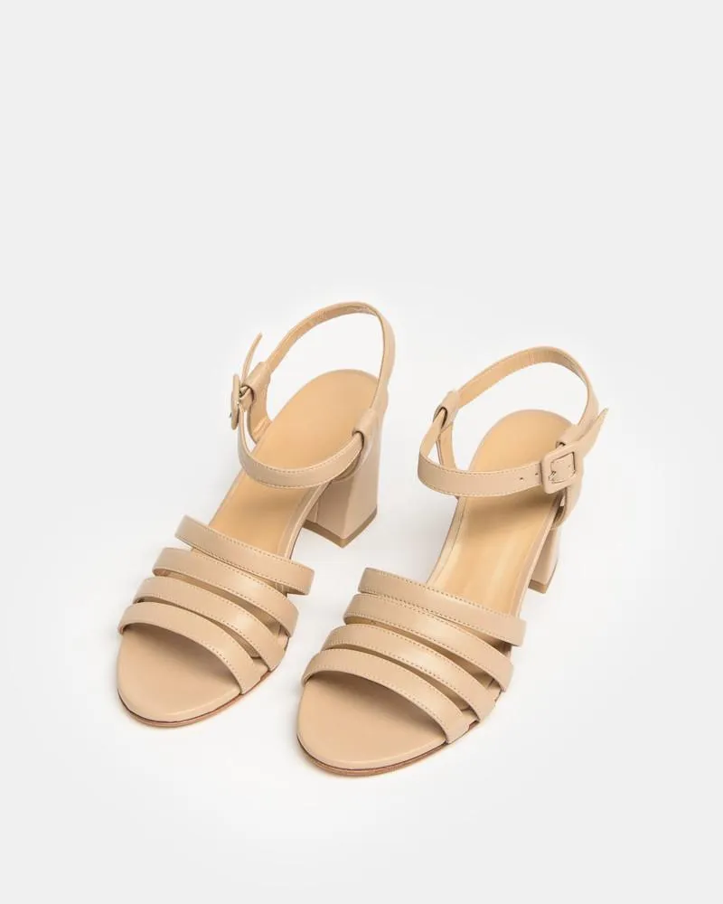 Palma High Sandal in Camel Calf