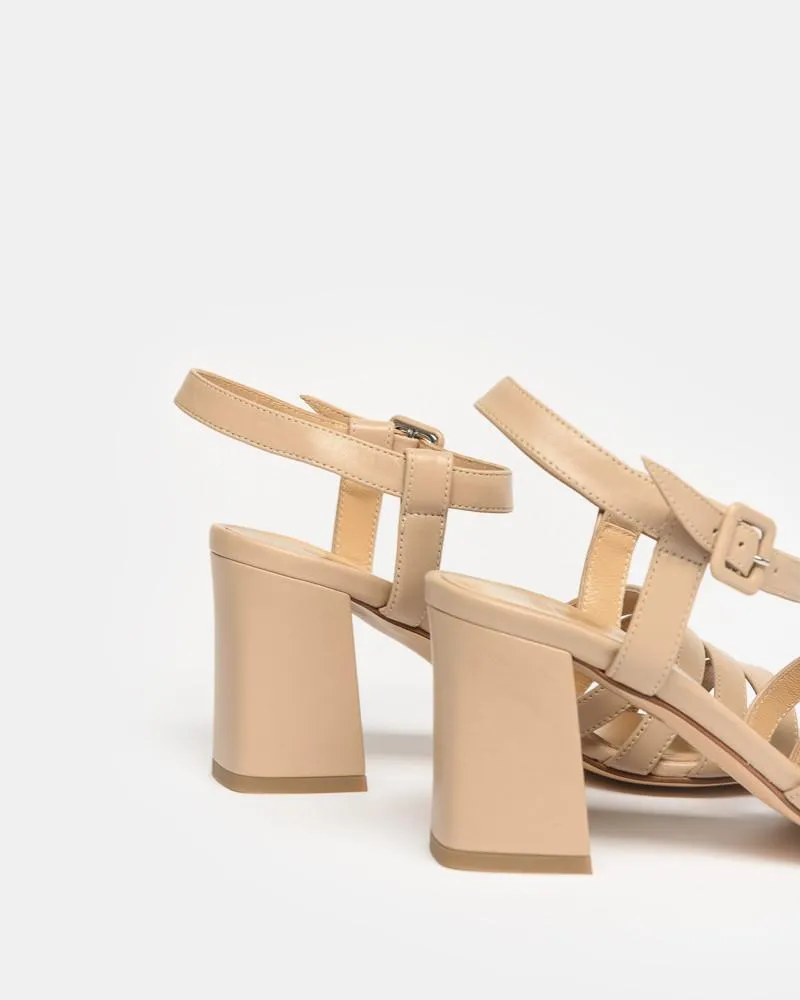 Palma High Sandal in Camel Calf