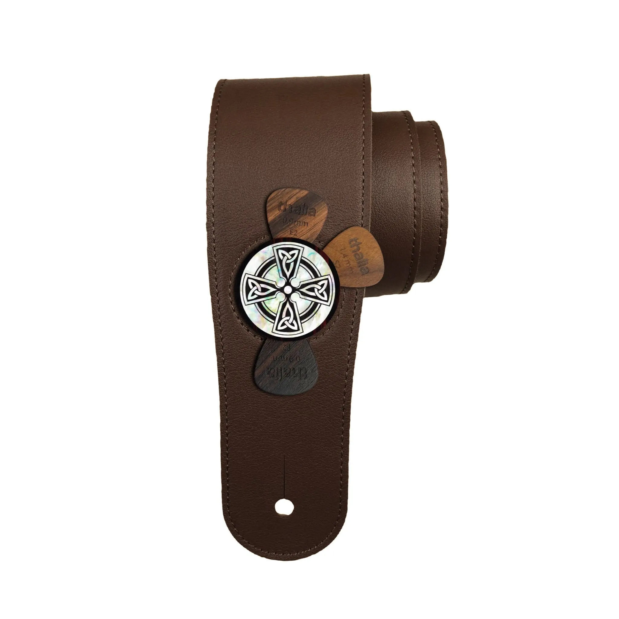 Pearl Celtic Cross | Pick Puck Integrated Leather Strap