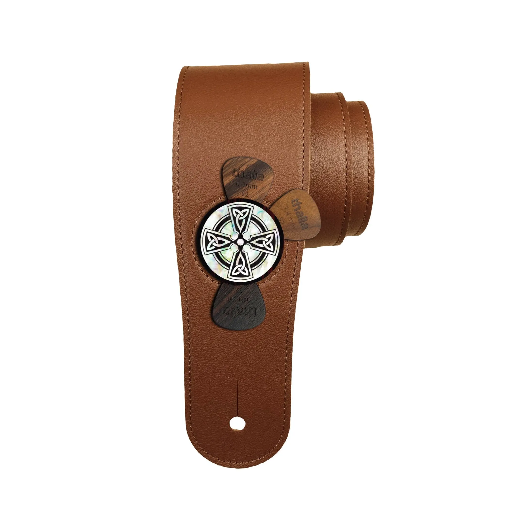 Pearl Celtic Cross | Pick Puck Integrated Leather Strap