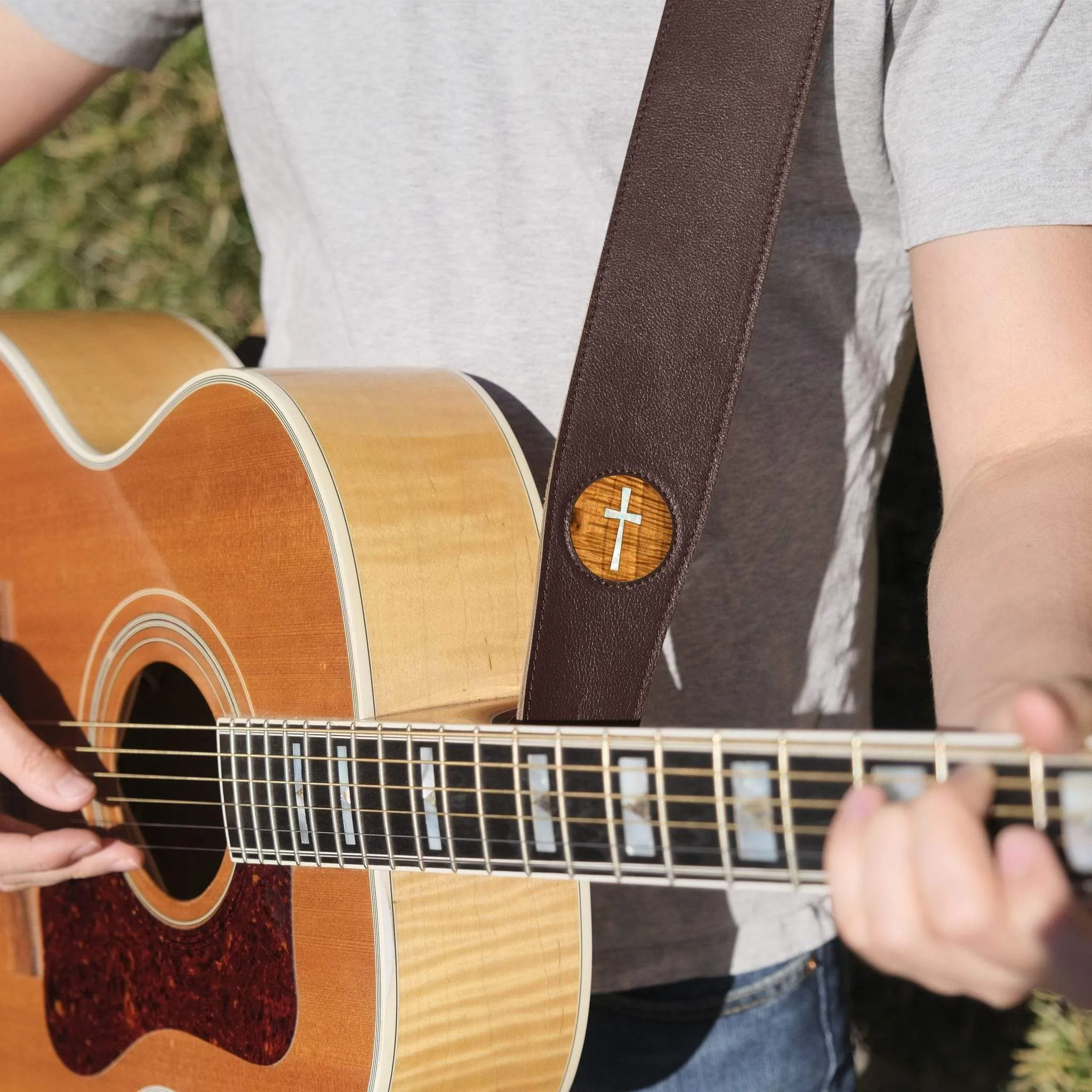 Pearl Cross Inlay | Italian Leather Strap