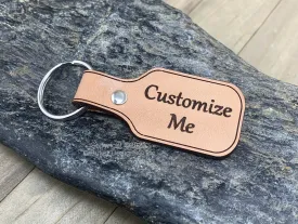 Custom Engraved Leather Keychain - Personalized Keyring for Groom, Groomsman, Wedding, Dad Gift - Durable Key Fob