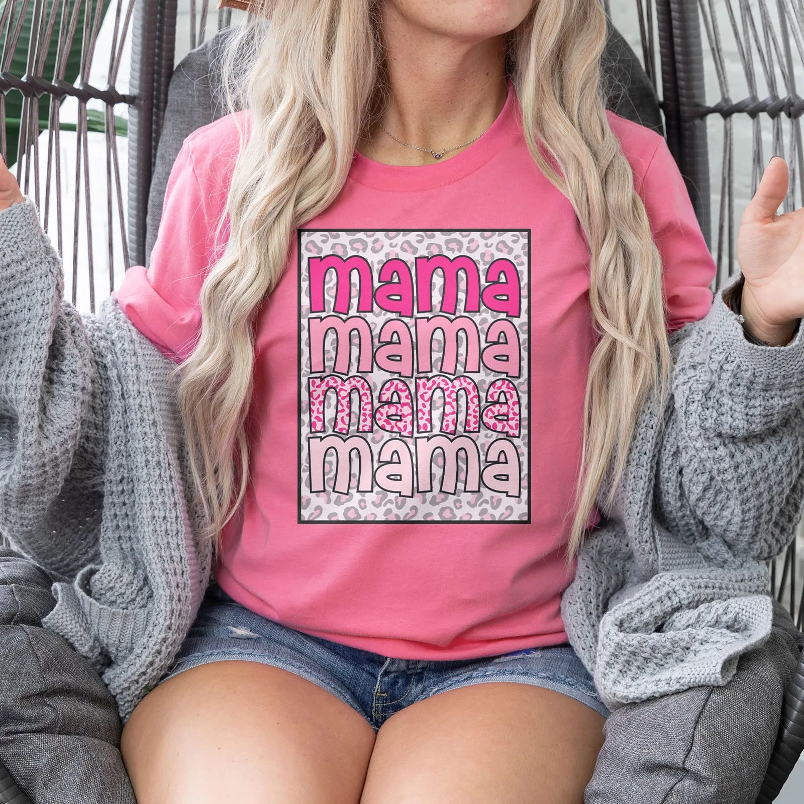 Pink Leopard Mama Tee