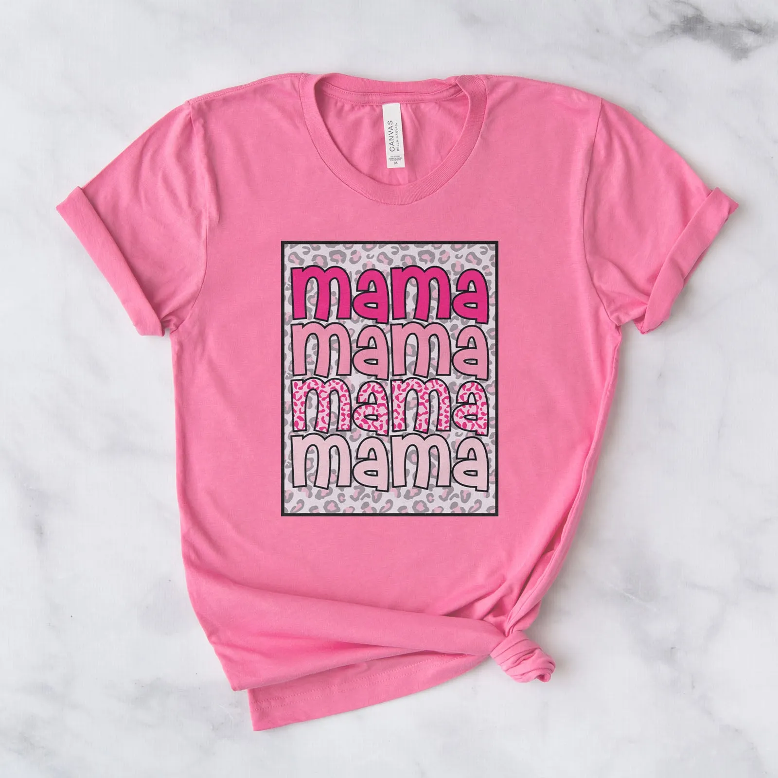 Pink Leopard Mama Tee