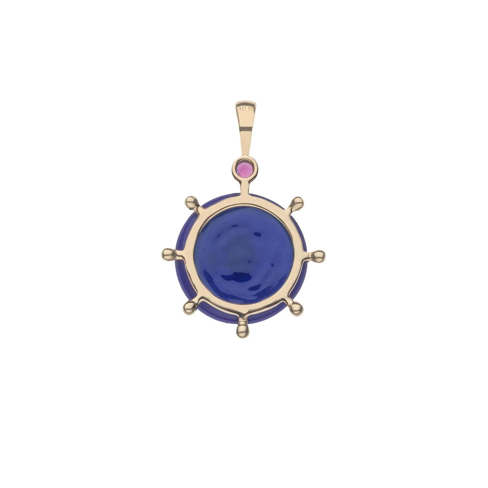 PROTECT Evil Eye Disk Pendant in Solid Gold