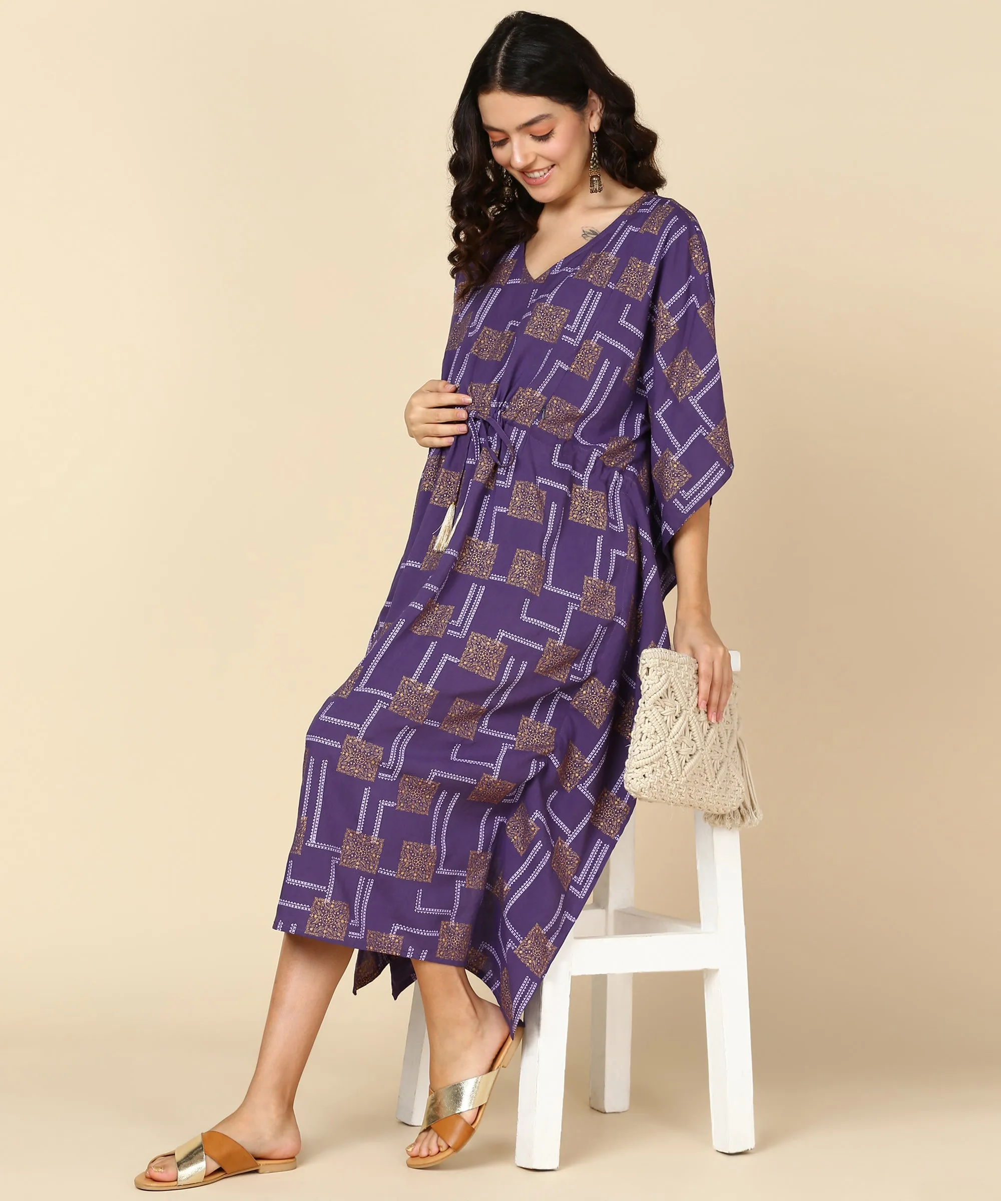 Purple Pregnancy & Maternity Kaftan