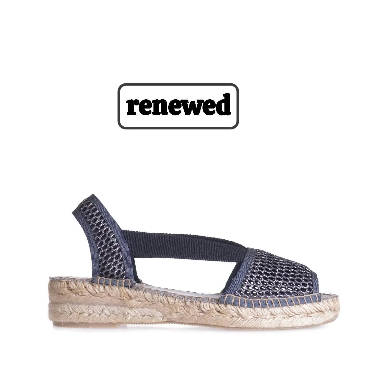 Renewed Glitter Cotton Blend Wedge Espadrille for Women - Estel-ZY