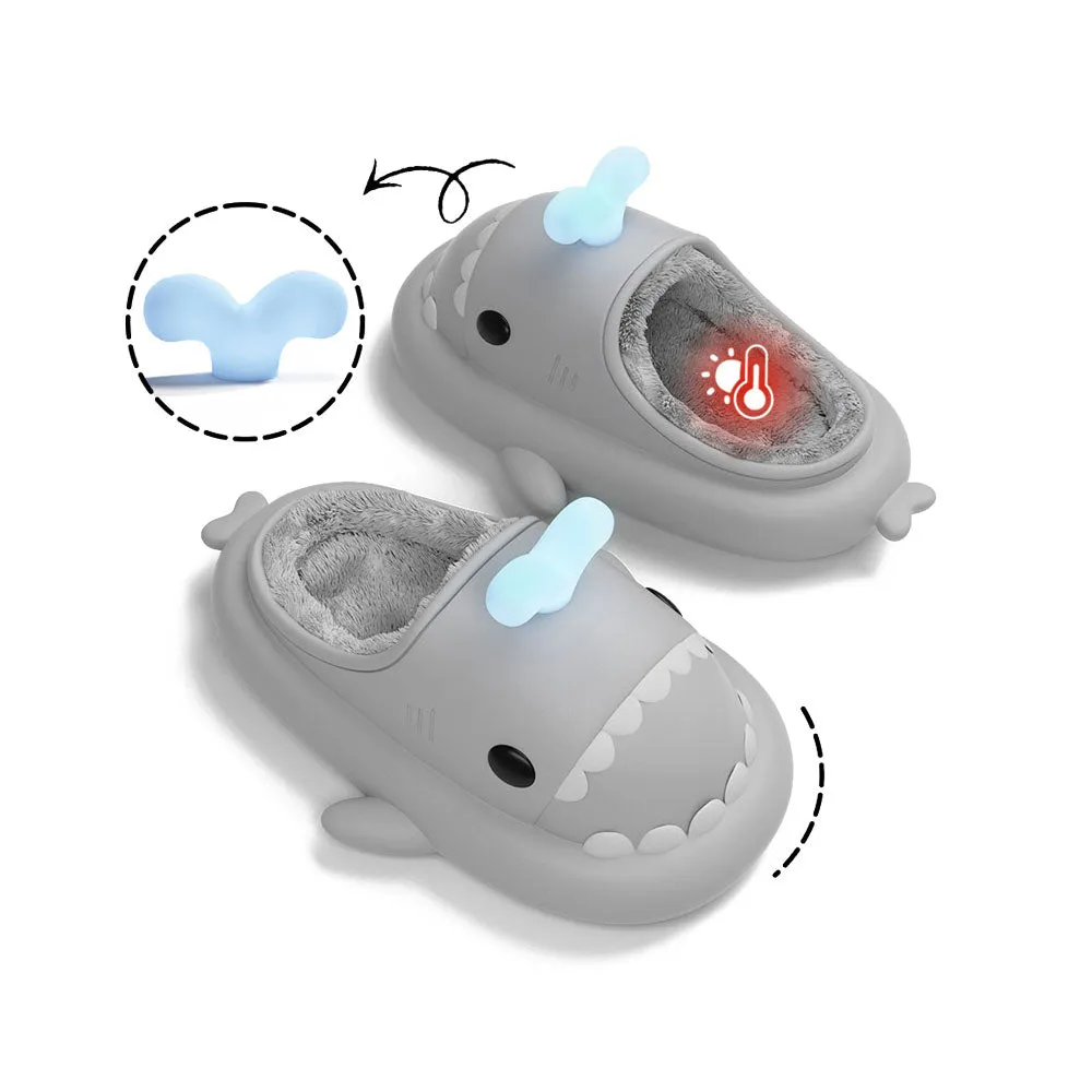 Sharkicks Basic - Winter Whale Spouting Heel-open Shark Slippers