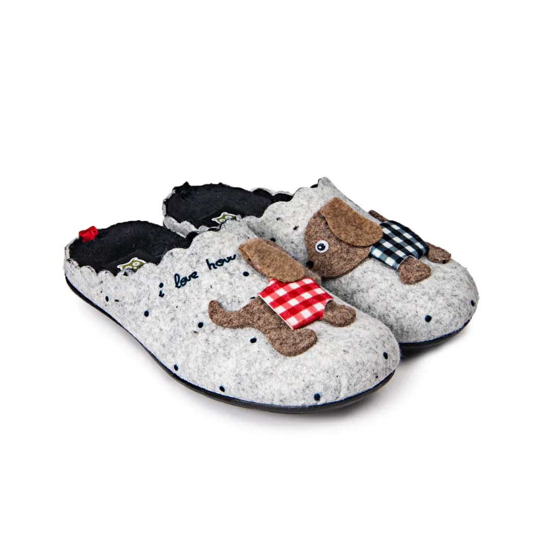 Slippers Dogs de Cuadros Gris