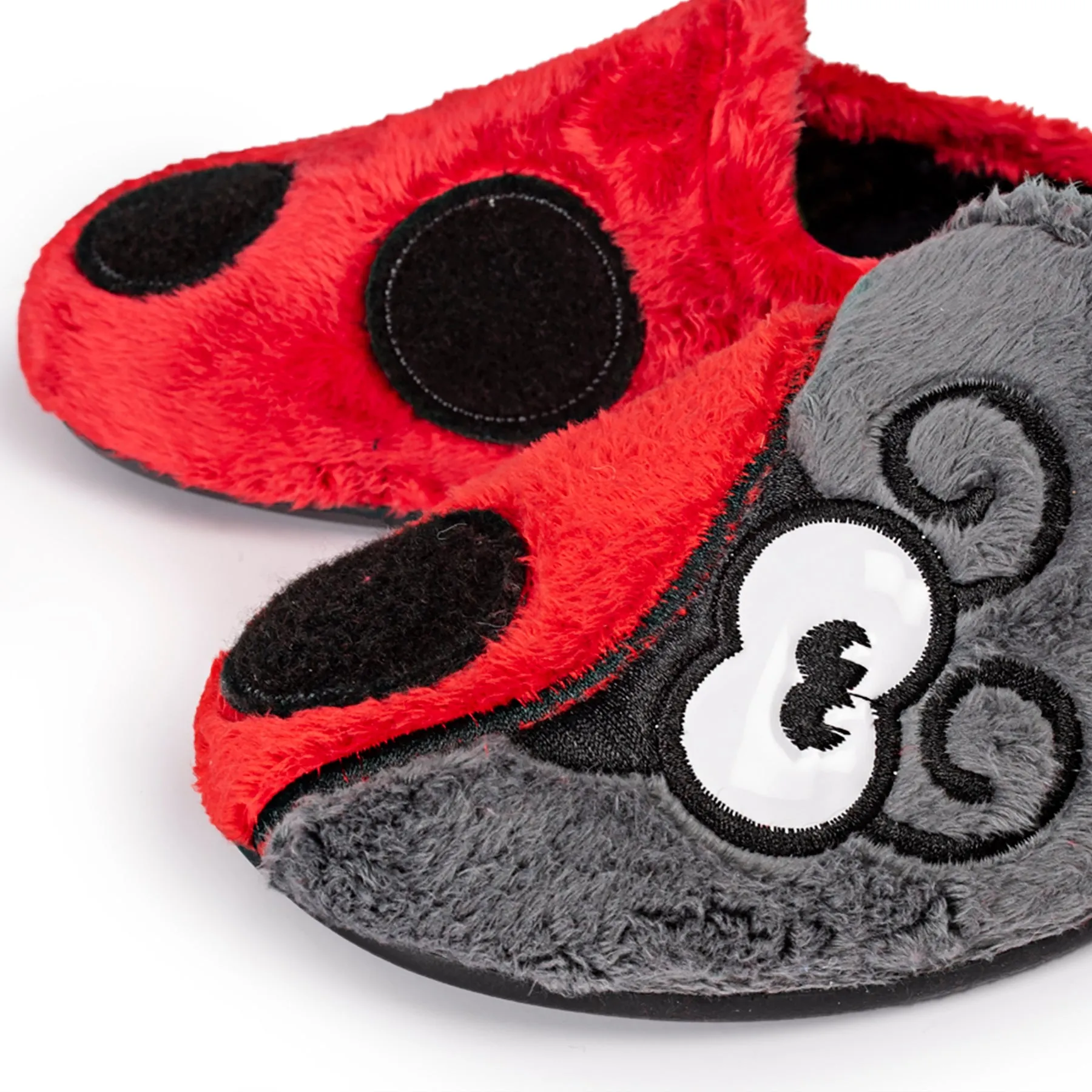 Slippers Mariquita Gris y Rojo