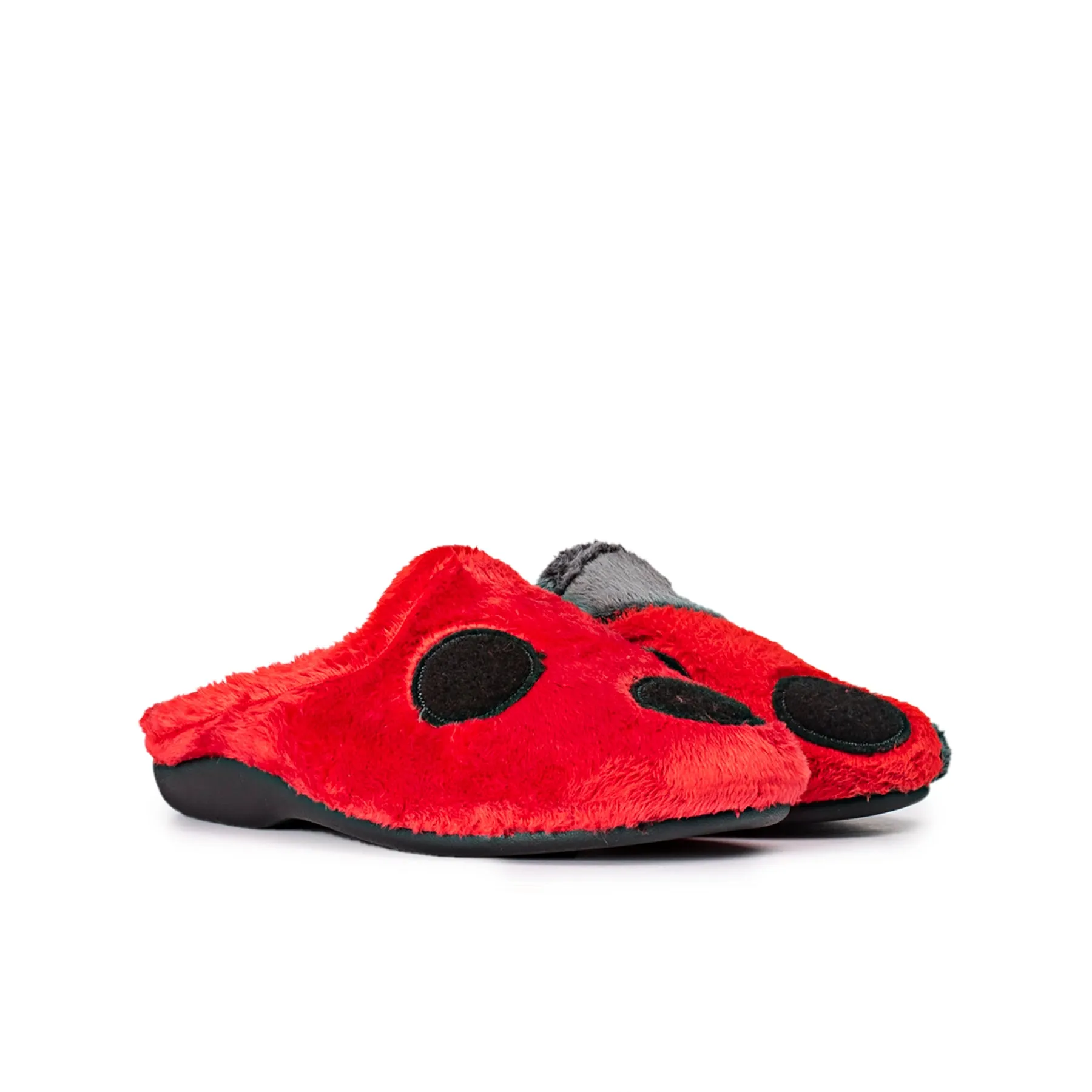 Slippers Mariquita Gris y Rojo