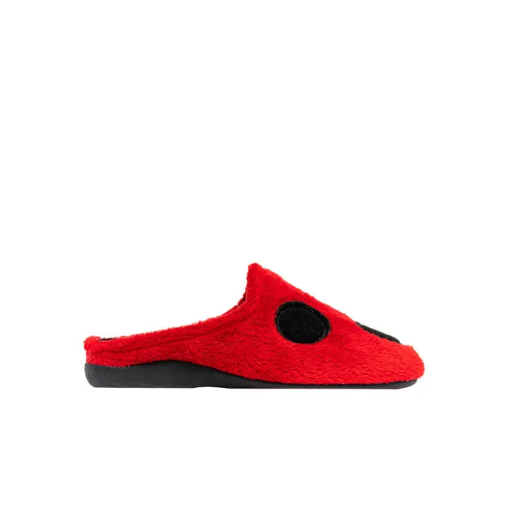 Slippers Mariquita Gris y Rojo