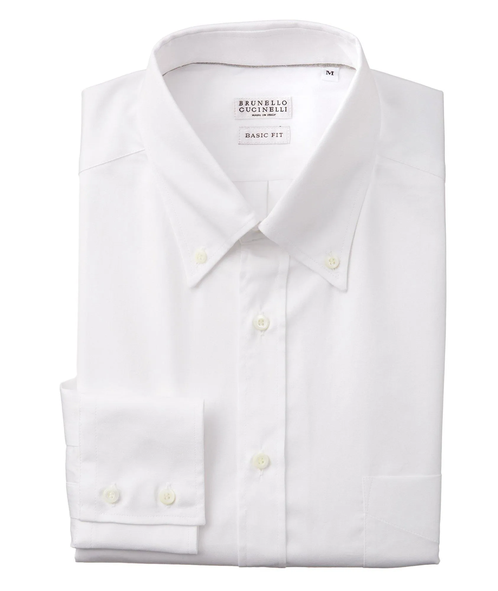 Spread Collar Cotton Sport Shirt | White