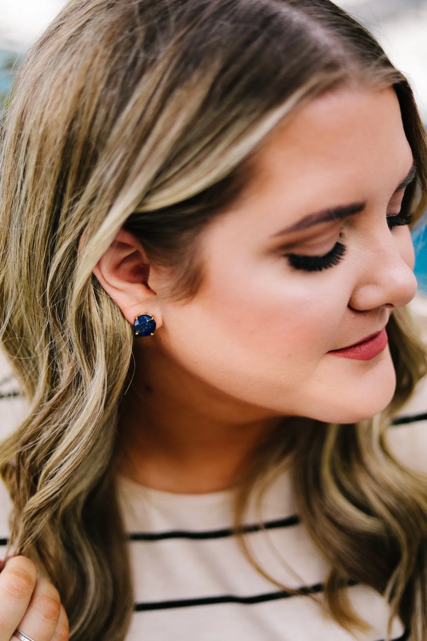 Stone Cold Earrings In Sodalite Blue