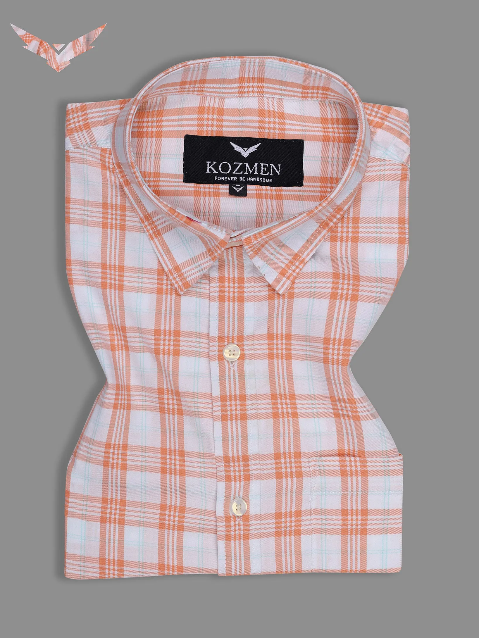 Tartan Plaid Orange Luxury Check Shirt