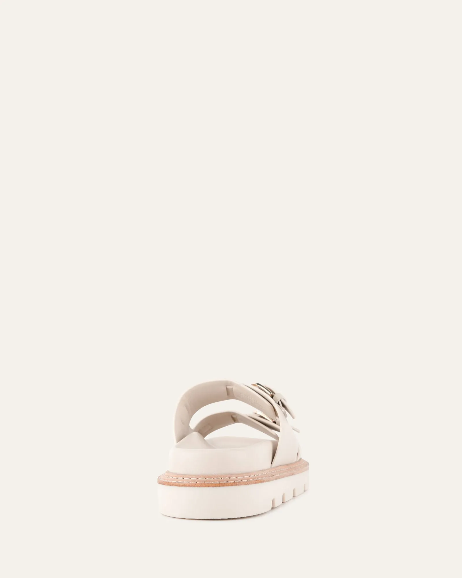 VICHY FLAT SANDALS OFF WHITE LEATHER