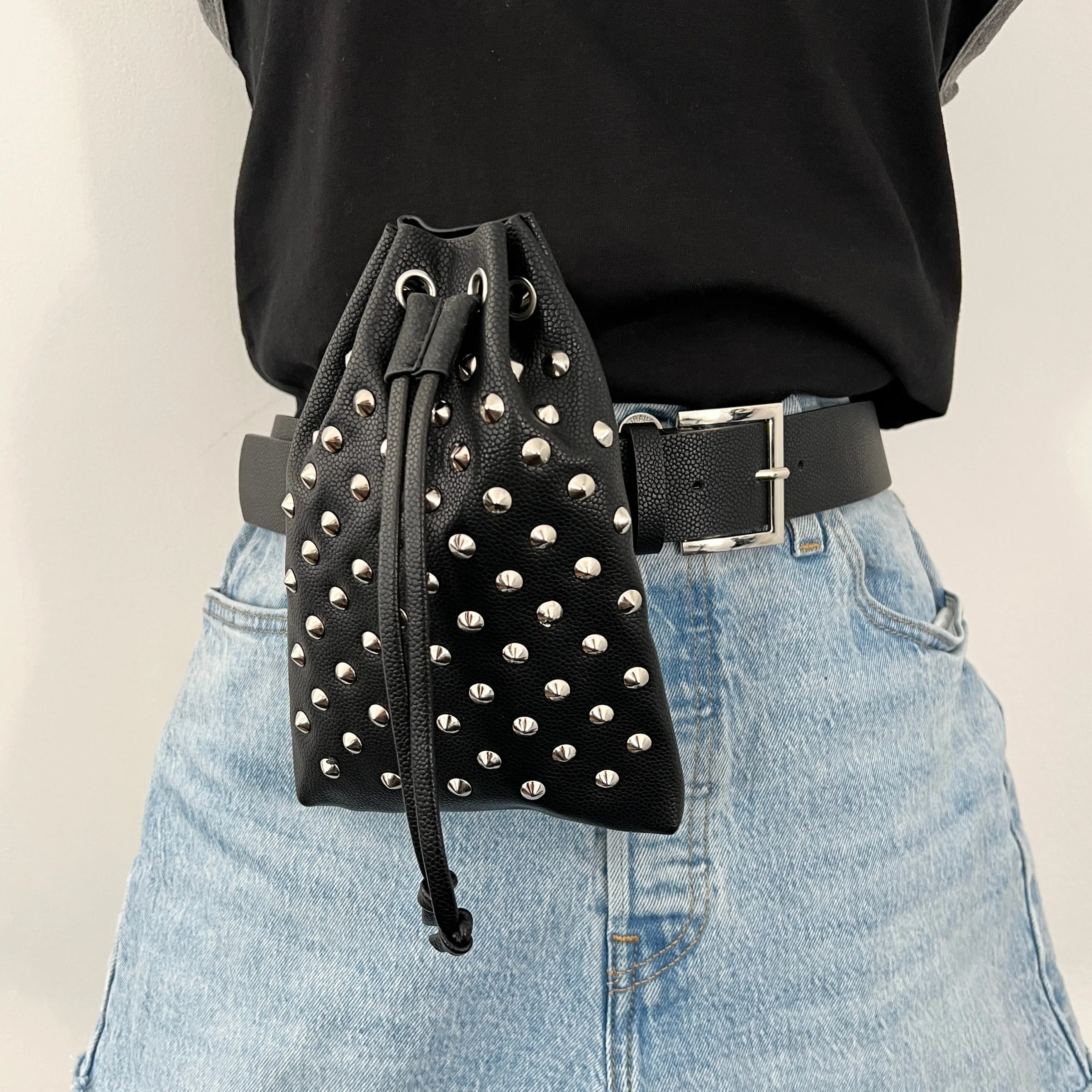 Waitin' For The Night Studded Belt Bag - Black