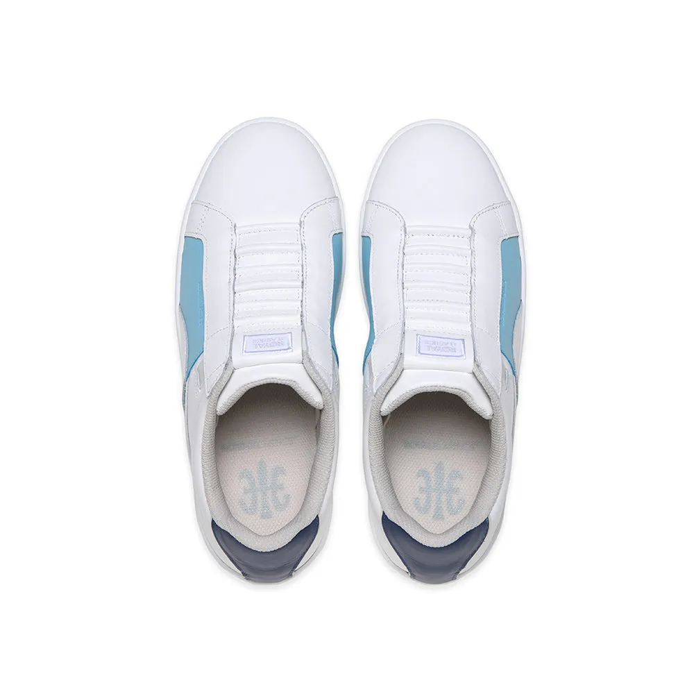 Women's Icon Dots White Blue Logo Leather Sneakers 91933-005