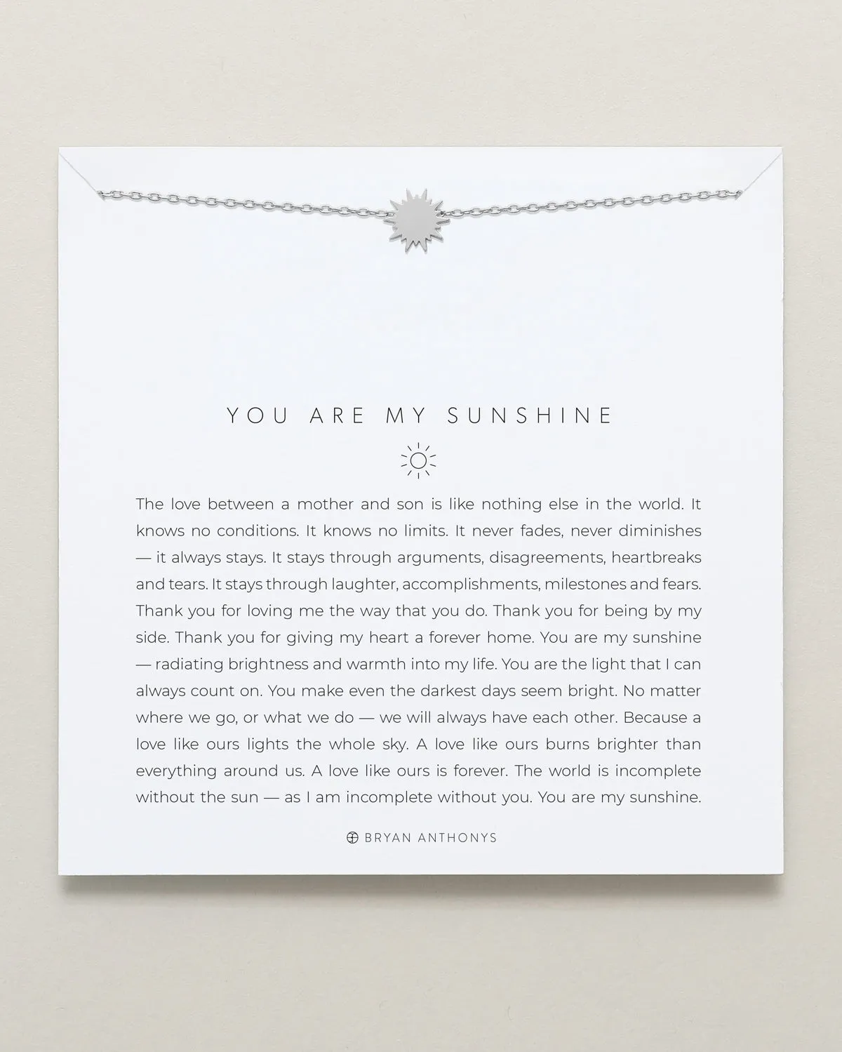 You Are My Sunshine Icon Necklace (Mother Son)