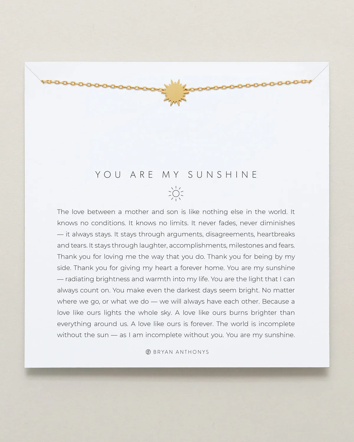 You Are My Sunshine Icon Necklace (Mother Son)